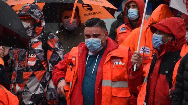 El transporte sanitario, en una manifestación