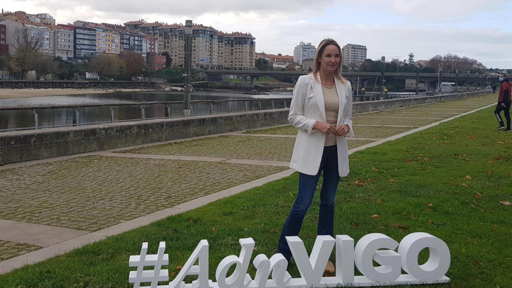Marta Fernández-Tapias durante la presentación del lema de la campaña.
