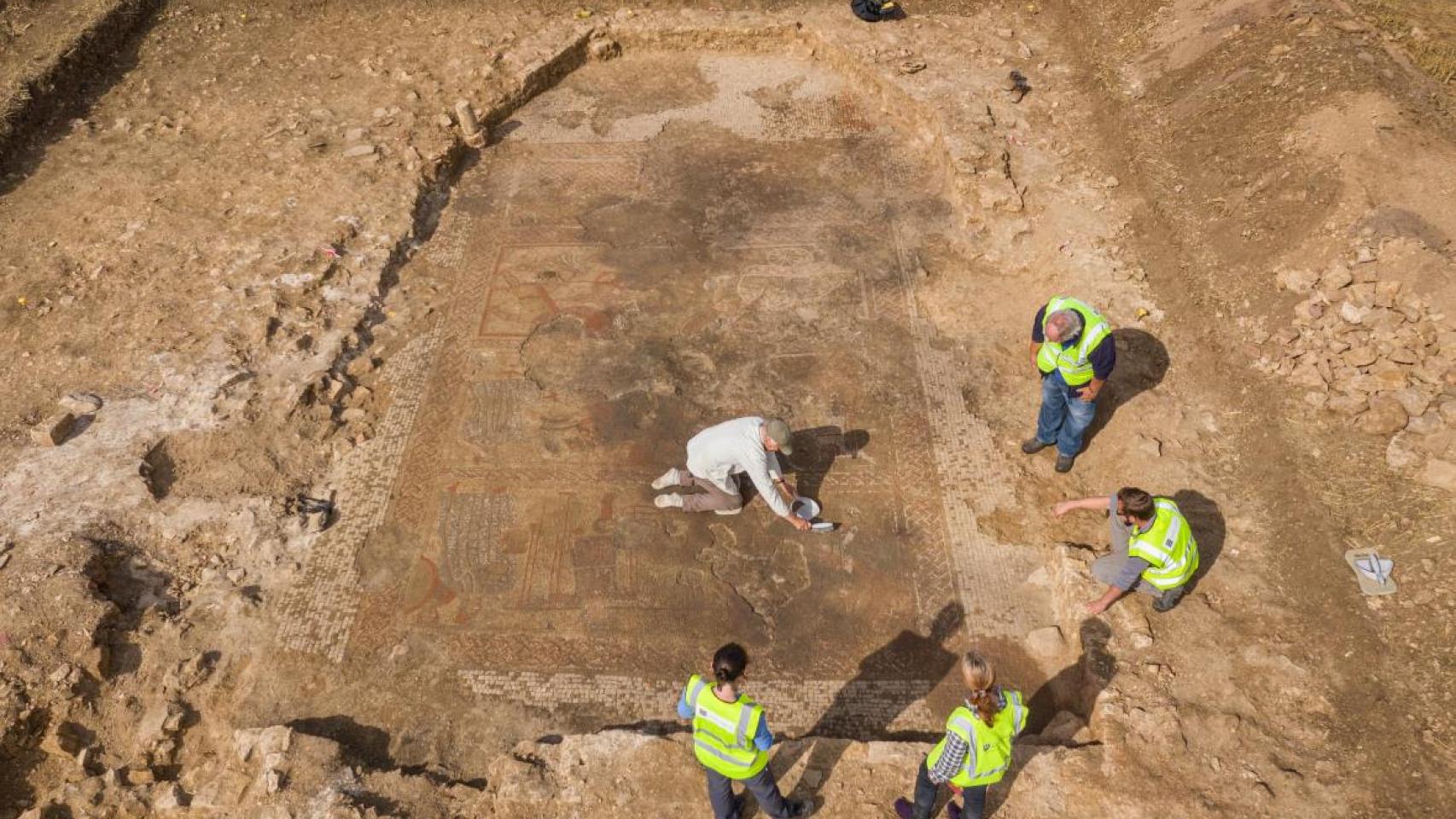 Los mosaicos encontrados en la región de Rutland, Inglaterra.