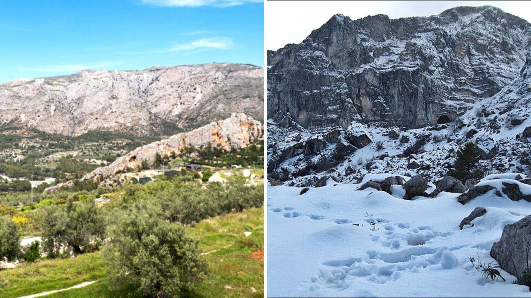 La nieve llega a la provincia de Alicante, esta es la ruta para conocer la Sierra de Aitana