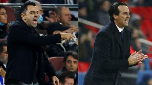 Xavi Hernández y Unai Emery