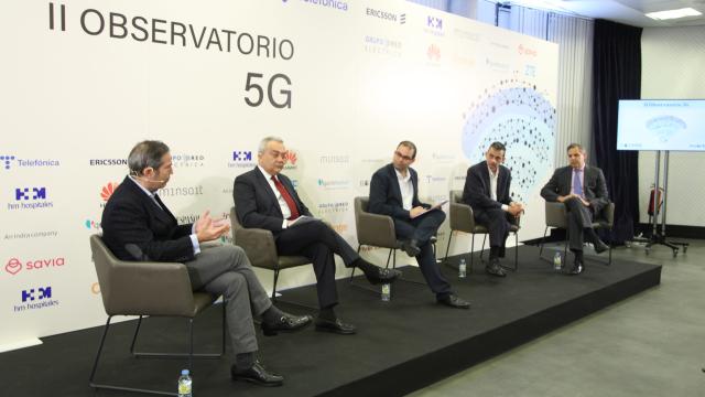 Imagen de la mesa redonda 'El peso del 5G en el plan de recuperación, transformación y resiliencia tras la Covid 19', en la segunda jornada del II Observatorio 5G.