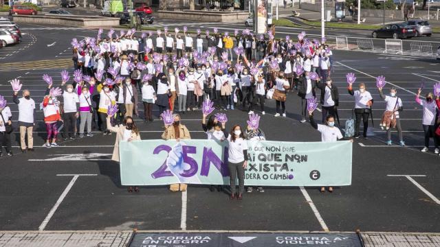 Inés Rey en actos del 25-N en A Coruña.