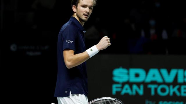 Medvedev, celebrando la victoria ante Carreño.