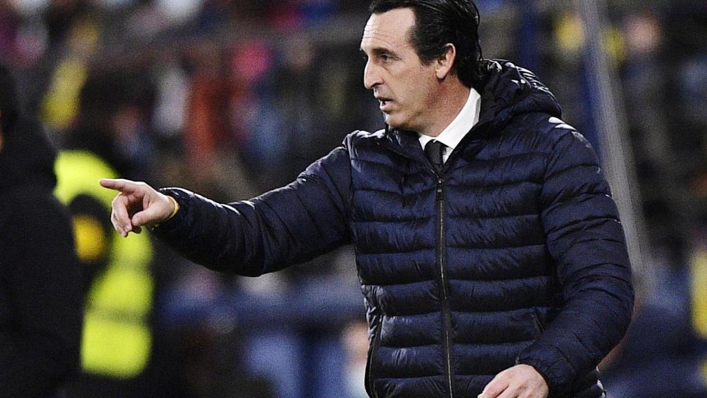 Unai Emery, en un partido del Villarreal de la temporada 2021/2022