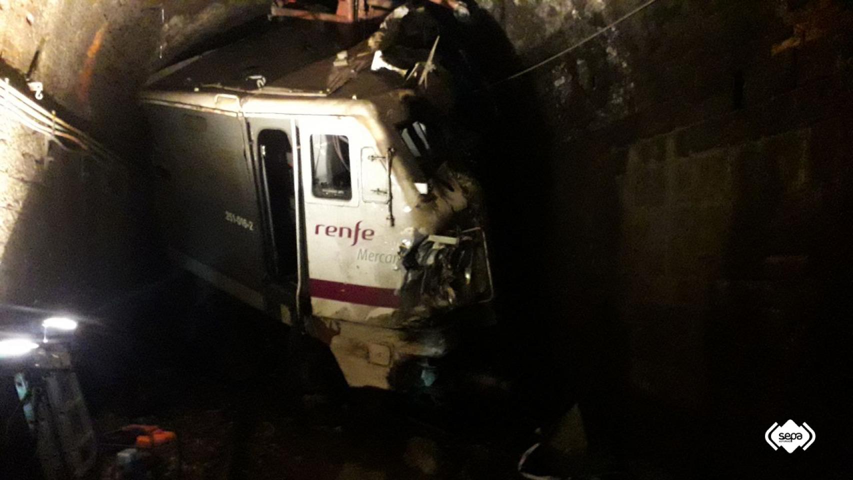 Imagen del descarrilamiento del tren
