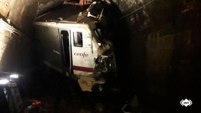 Imagen del descarrilamiento del tren