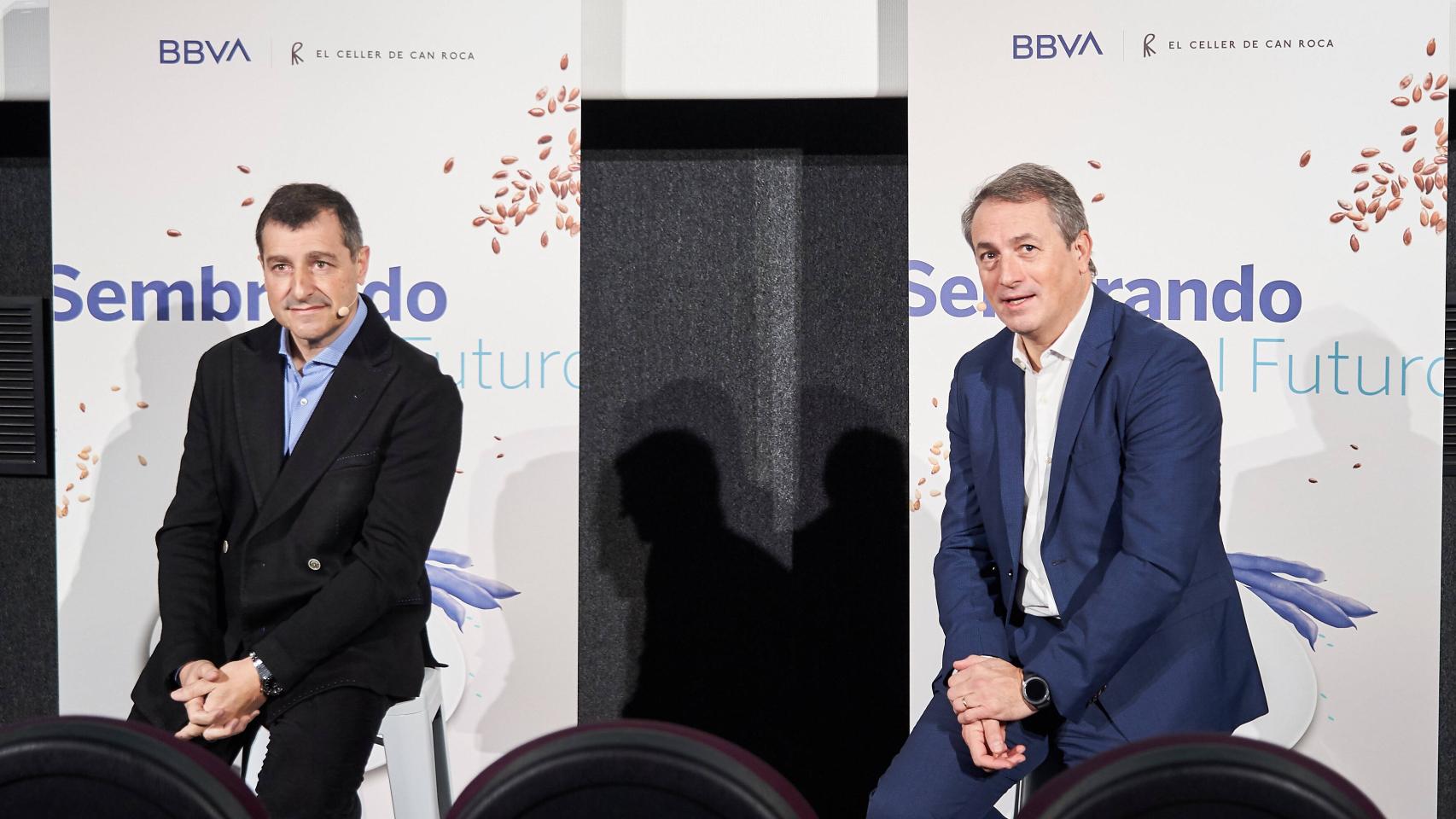 Joan Roca y Josep Roca en la presentación 'Sembrando el futuro'.