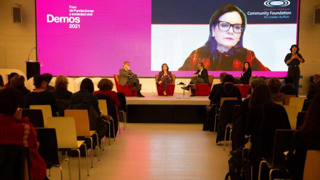 La mesa de ayer del Foro Demos en la que participó ENCLAVE ODS