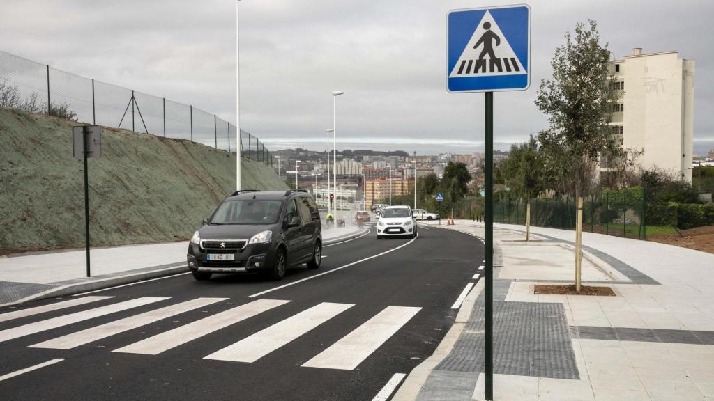 Acceso al barrio de Xuxán, en A Coruña.