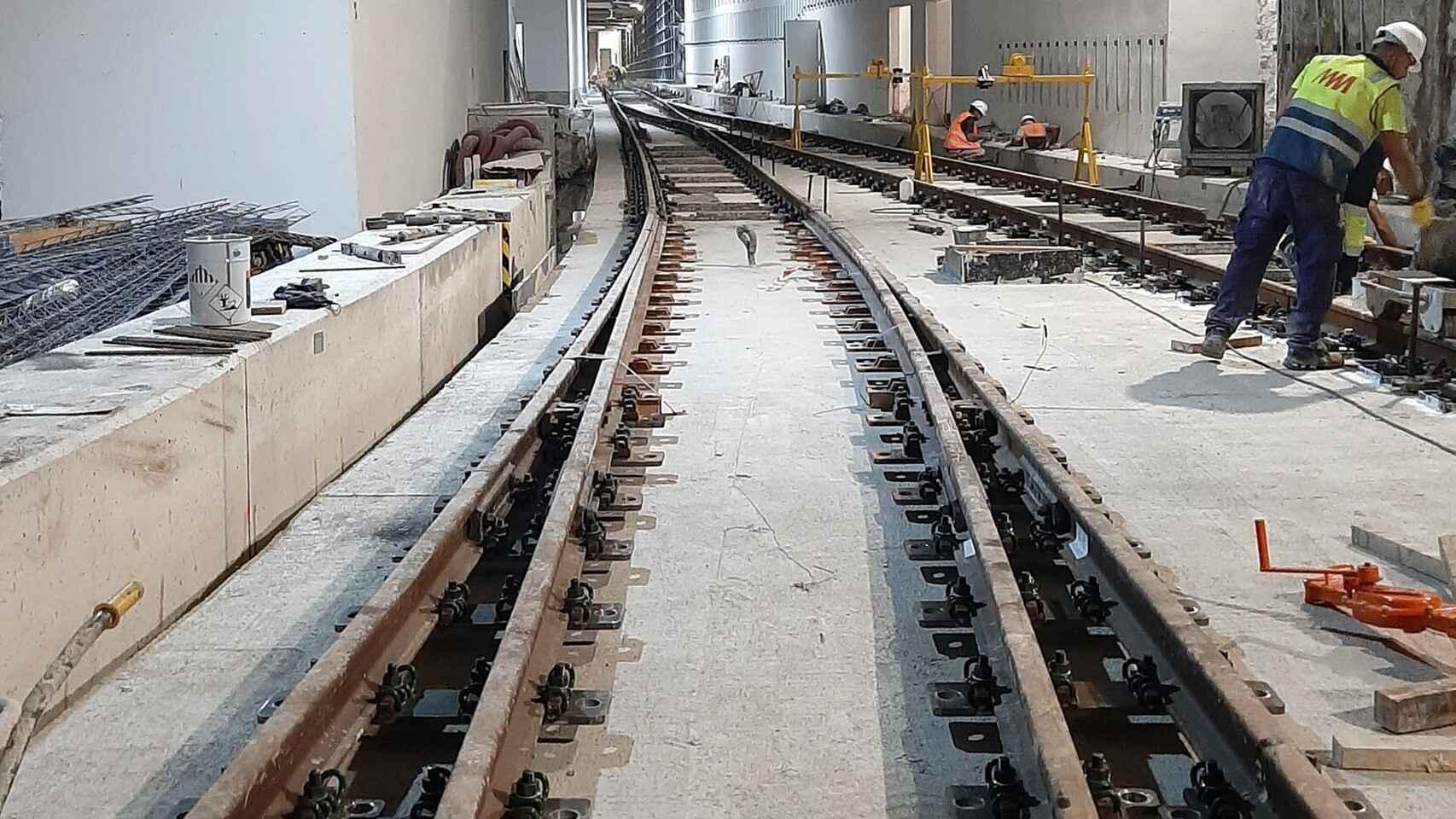 Imagen de archivo de las obras en el interior del túnel del Metro de Málaga.