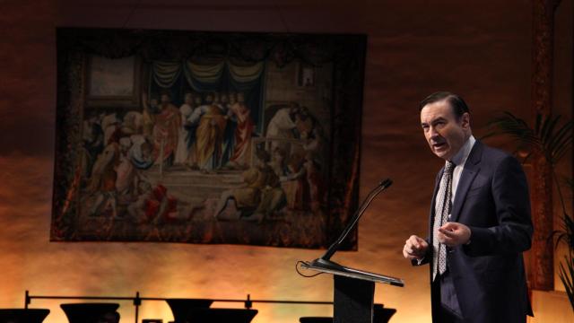 Pedro J. Ramírez, presidente ejecutivo y director de EL ESPAÑOl, durante la jornada del 'Mapa de la Digitalización' organizada por D+I. Foto: E.PALAZUELOS / V. BOSCH