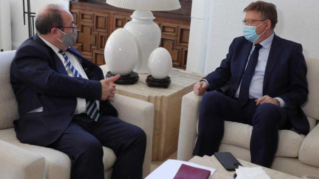 La reunión de este jueves entre Miquel Iceta y Ximo Puig.