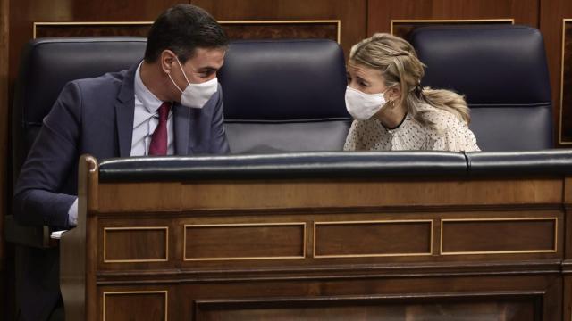 Pedro Sánchez y Yolanda Díaz, en el Congreso.
