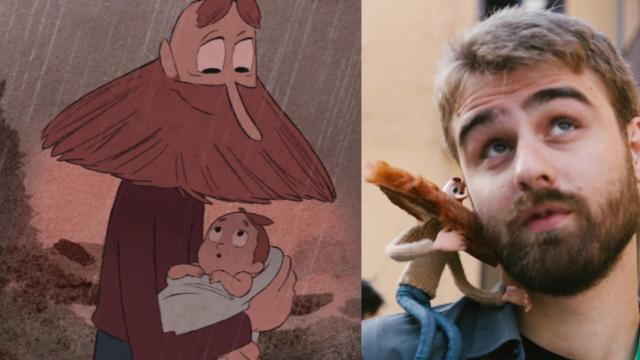 Un fotograma del corto y el codirector.