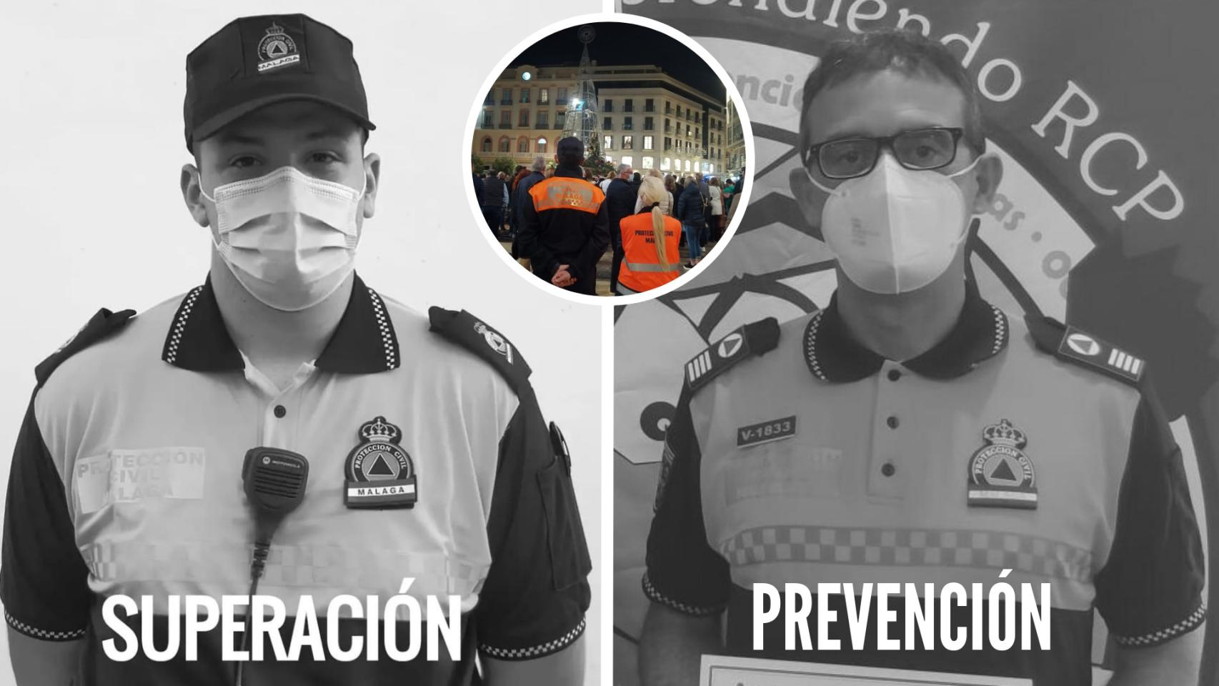 Yossef y Jesús, voluntarios de Protección Civil en Málaga.