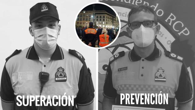 Yossef y Jesús, voluntarios de Protección Civil en Málaga.