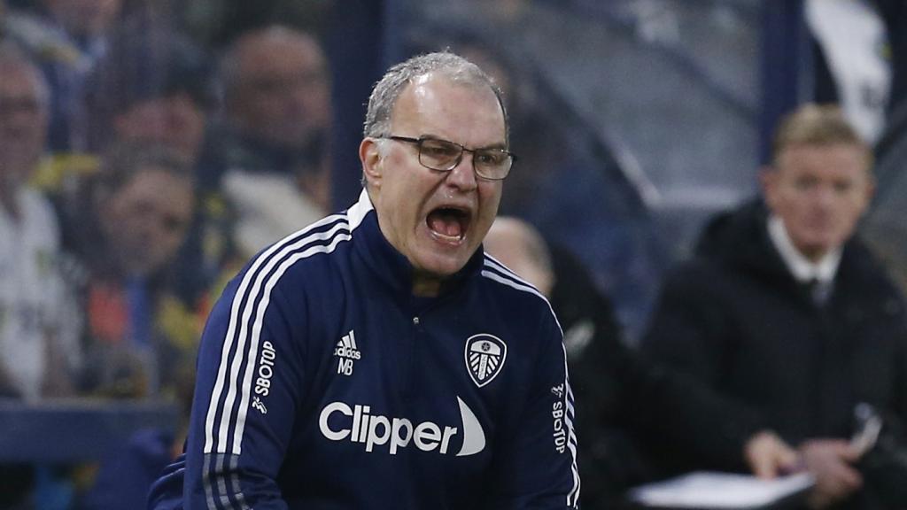 Marcelo Bielsa durante partida do Leeds United.