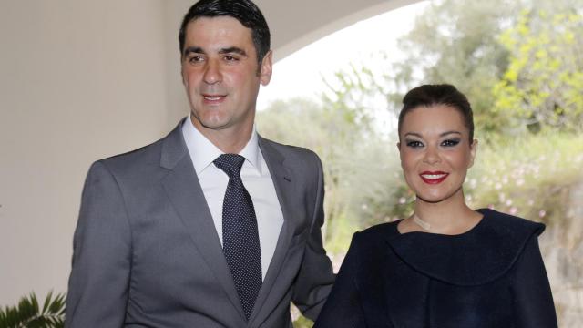 Jesulín de Ubrique y María José Campanarios, en una imagen durante el bautizo de  Victor Janeiro Trapote en 2016.