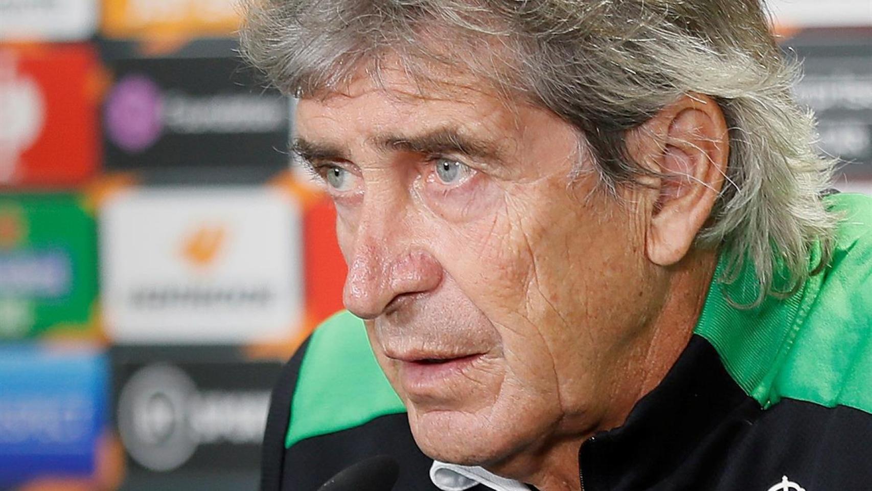 Manuel Pellegrini, en rueda de prensa de la Europa League