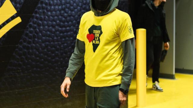 Ricky Rubio con una camiseta en apoyo a La Palma