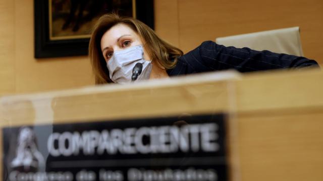 La exsecretaria general del PP María Dolores del Cospedal en la comisión de investigación sobre 'Kitchen' en el Congreso.