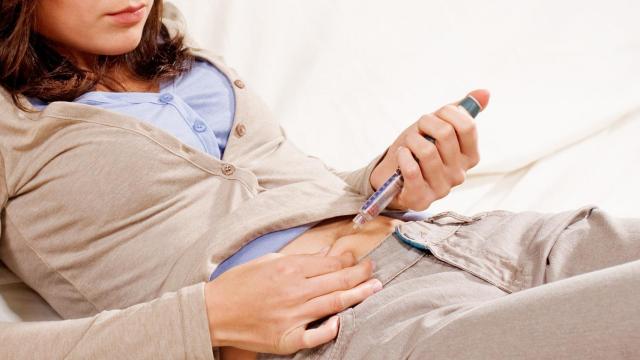 Inyección de insulina.