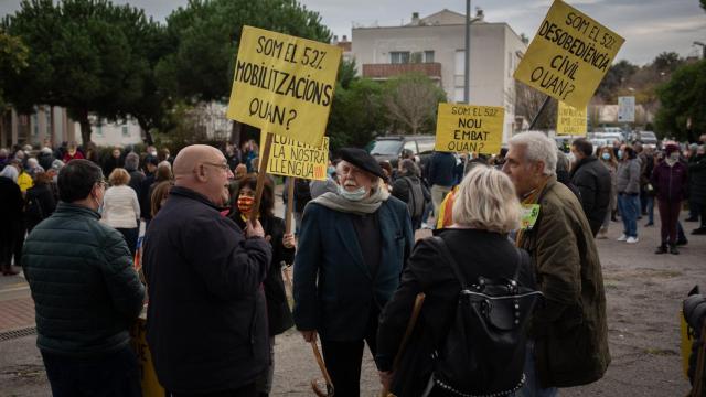 Manifestación en Canet de Mar contra el niño de 5 años que ha pedido ser educado en español.