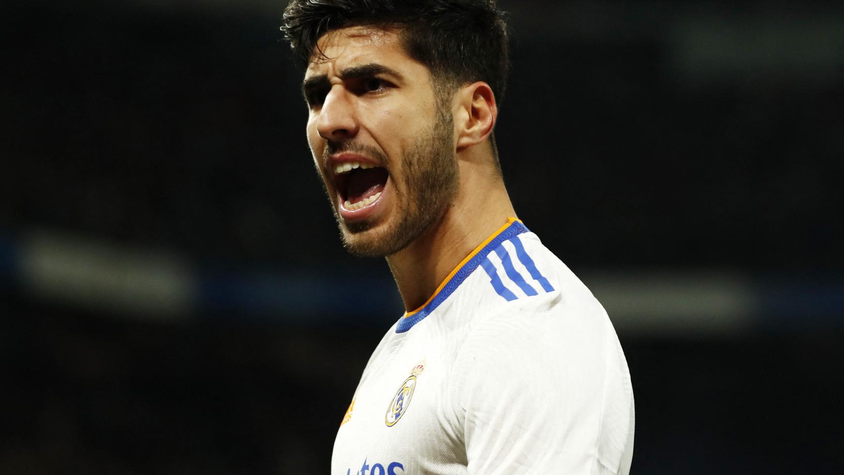 Marco Asensio celebra su gol al Atlético de Madrid