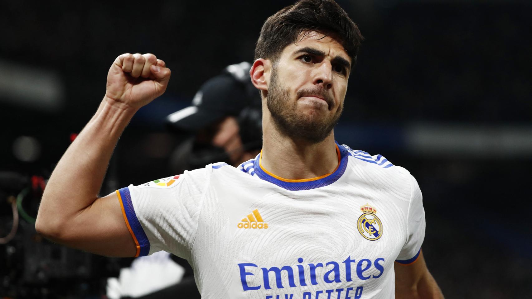 Marco Asensio celebra su gol al Atlético de Madrid