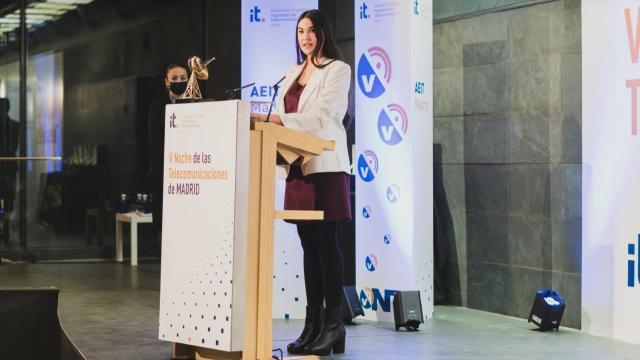 Cristina Márquez durante la V Noche de las Telecomunicaciones de Madrid.