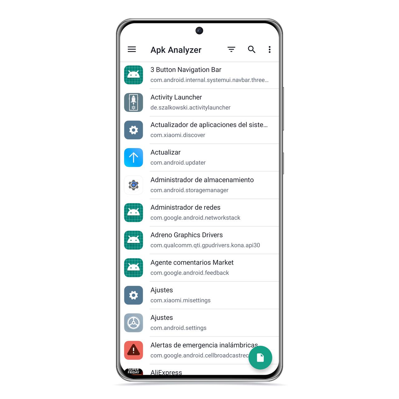 Aplicaciones en APK Analyzer