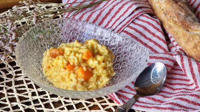 Risotto de calabaza y queso gorgonzola