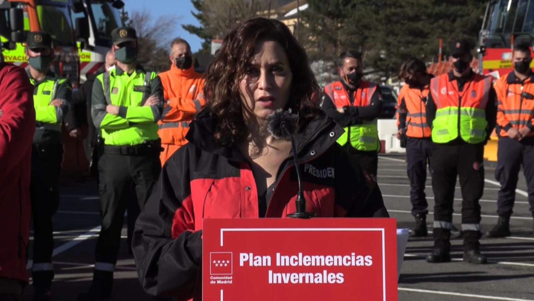 Isabel Díaz Ayuso en la rueda de prensa de esta mañana.