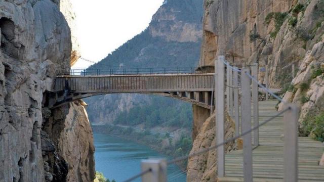 Imagen de uno de los puntos del Caminito del Rey, en Málaga.