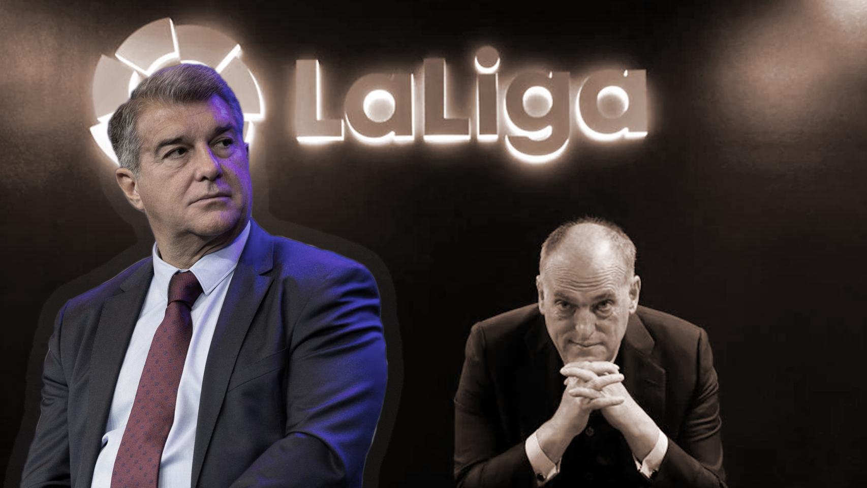 Joan Laporta y Javier Tebas, en un fotomontaje.
