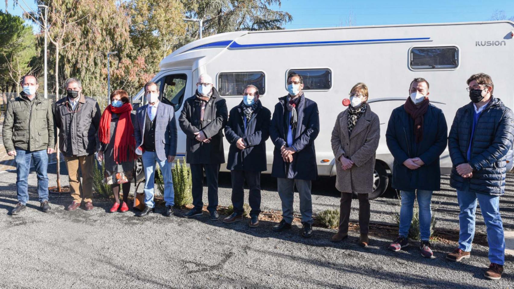 Inauguración del área de autocaravanas en el parque forestal de la Dehesa Boyal de Puertollano. Foto: Diputación de Ciudad Real