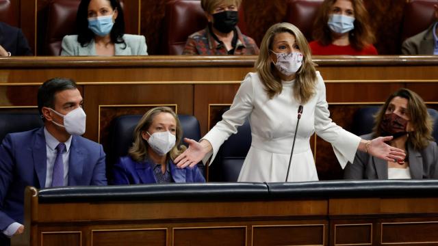 Yolanda Díaz, vicepresidenta segunda y ministra de Trabajo y Economía Social, en el Congreso.