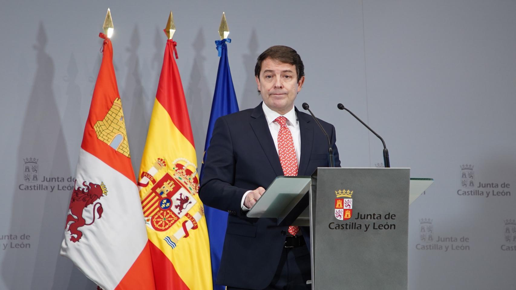 Eduardo Margareto ICAL . El presidente de la Junta, Alfonso Fernández Mañueco, anuncia la disolución de las Cortes y la convocatoria de elecciones