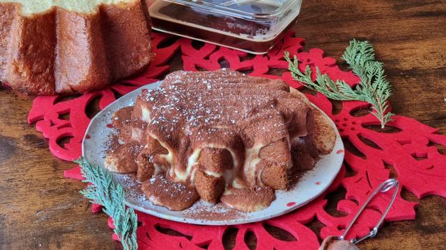 Tiramisú de turrón y pandoro, un postre para Navidad