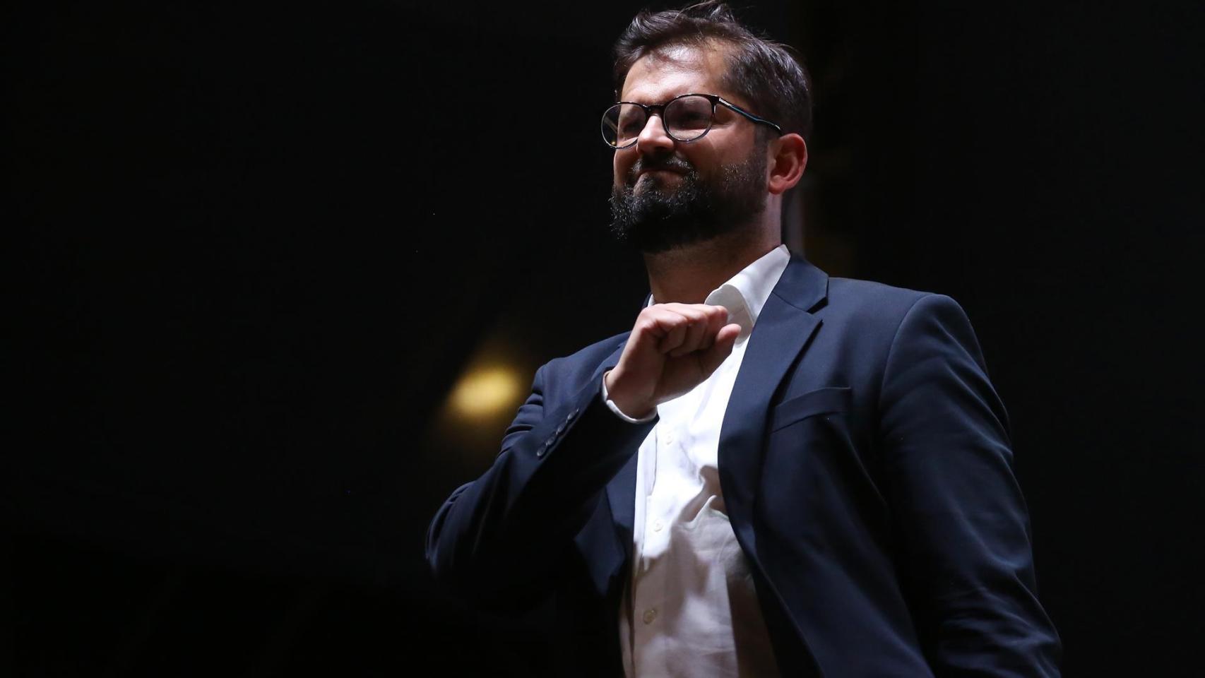Gabriel Boric, tras ganar las elecciones.