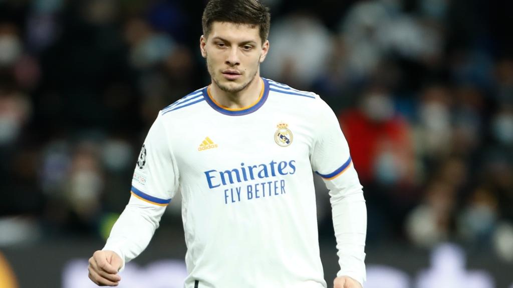 Luka Jovic, en un partido del Real Madrid de la temporada 2021/2022