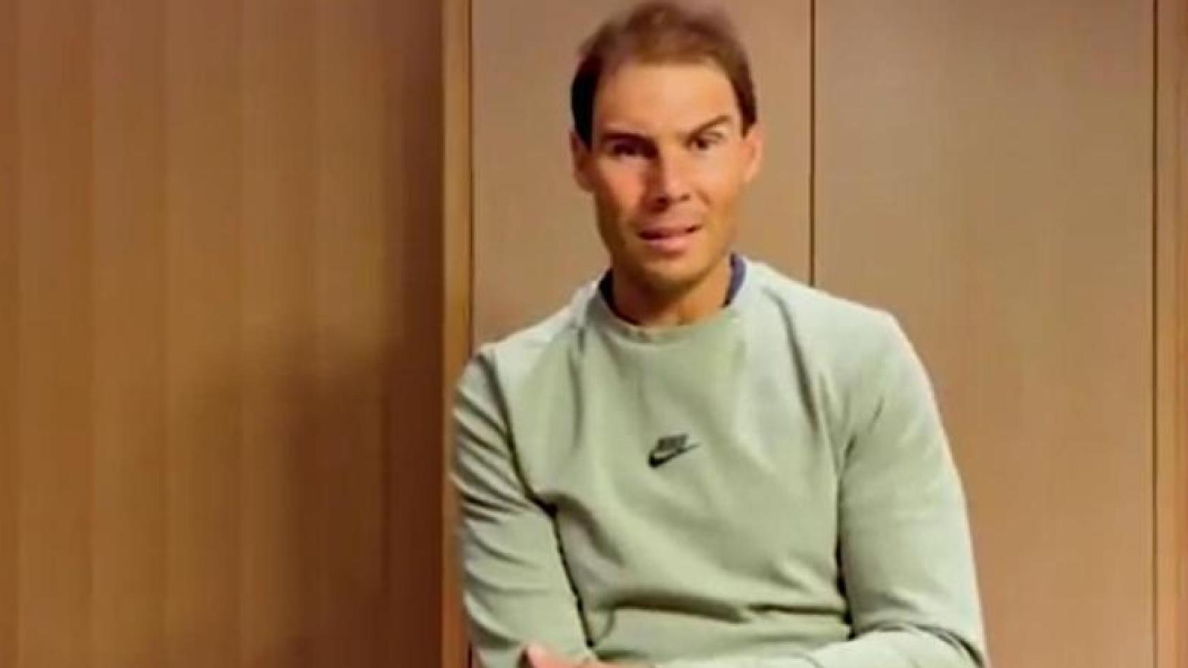 Captura de pantalla del vídeo de Rafa Nadal para las Fuerzas Armadas