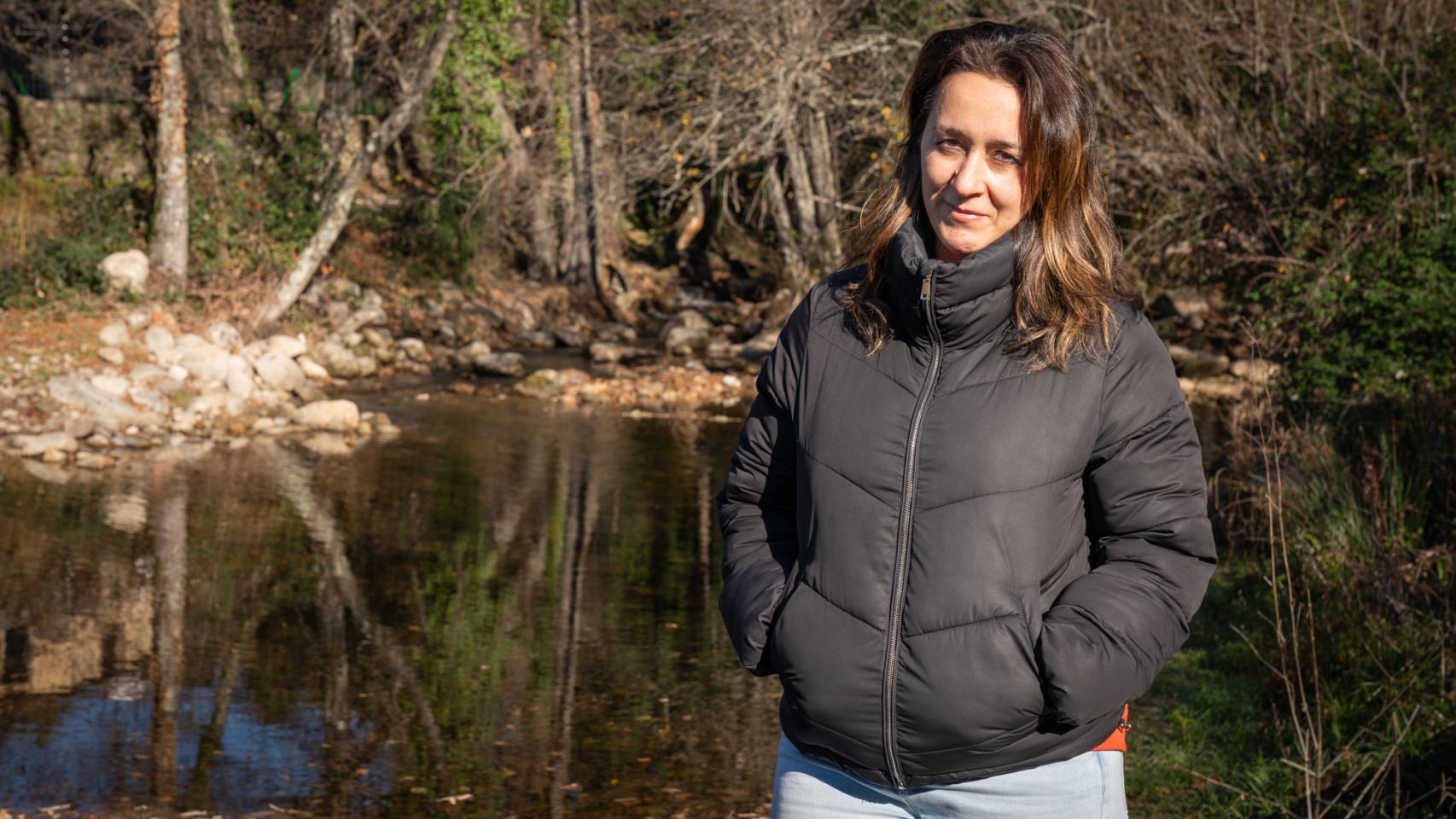 Sandra Caliça en la piscina natural de Villanueva de la Vera