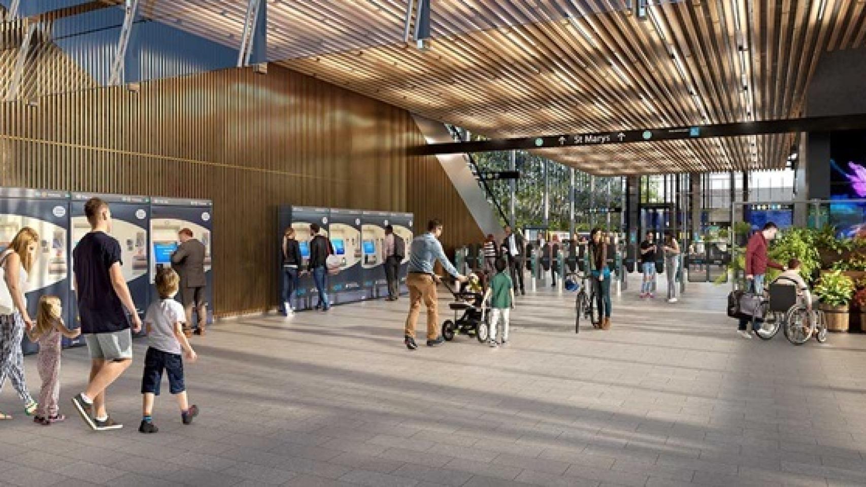 Recreación de una de las futuras estaciones de metro.