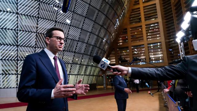 El primer ministro polaco, Mateusz Morawiecki, durante la última cumbre de la UE