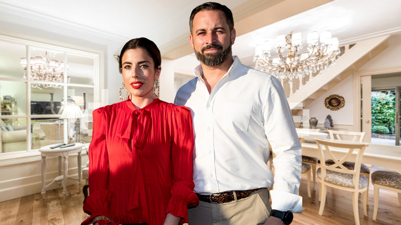 Lidia Bedman y Santiago Abascal, en una de las estancias de su chalet.