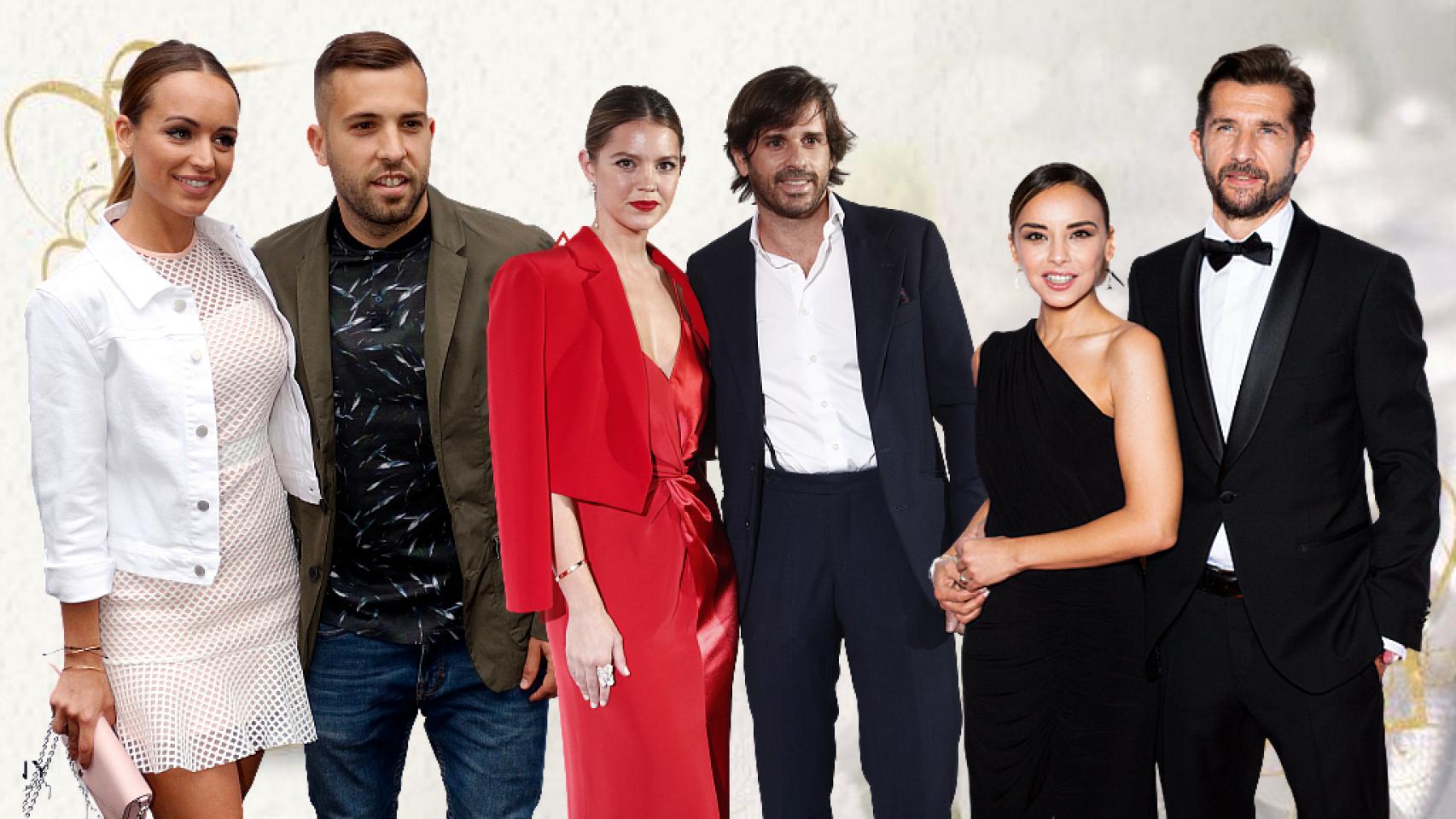 Romarey Ventura y Jordi Alba, Isabelle Junot y Álvaro Falcó, Chenoa y Miguel Sánchez Encinas en un montaje de JALEOS.