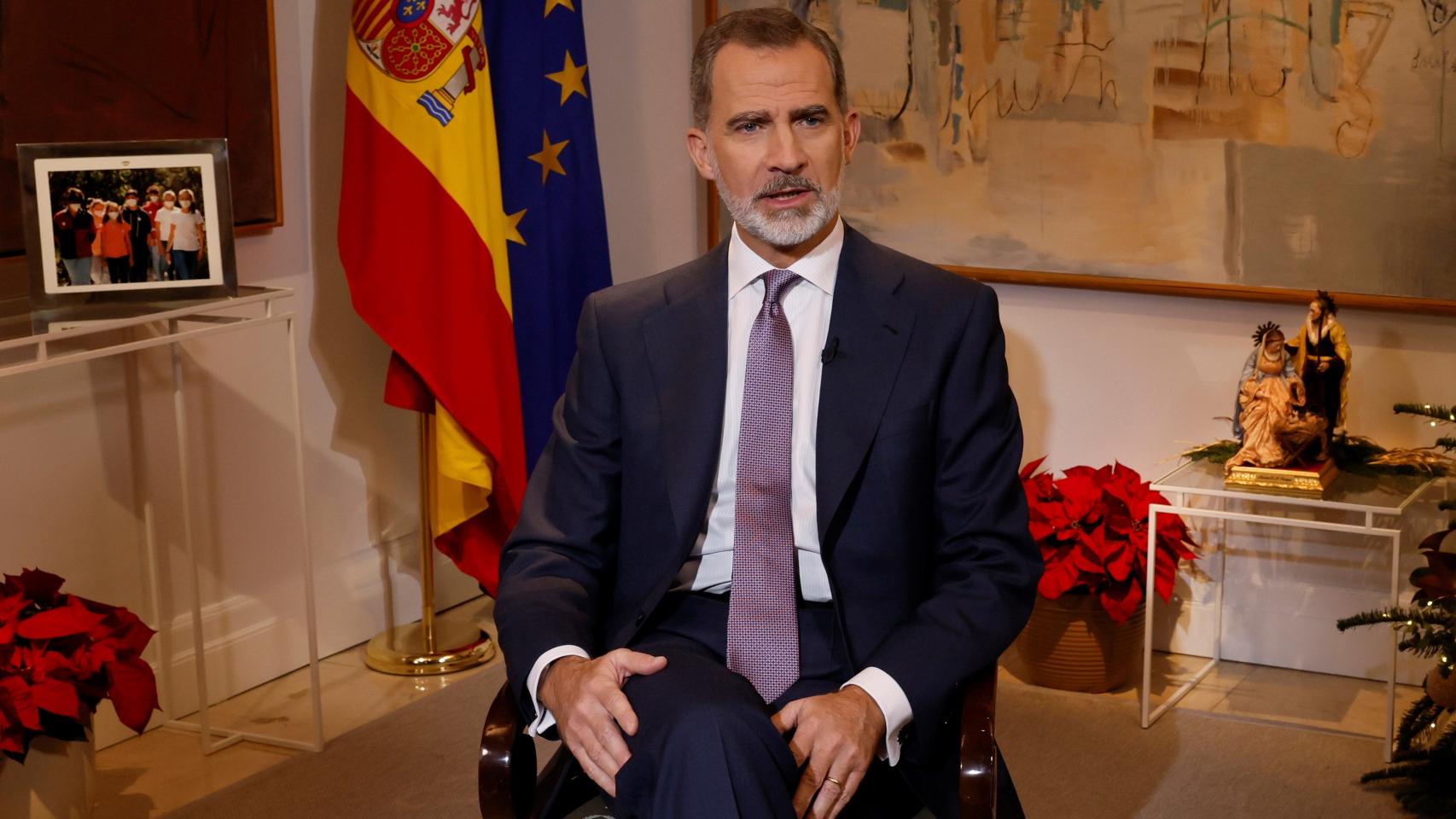 El Rey Felipe VI, durante su tradicional mensaje de Navidad, el octavo de su reinado.