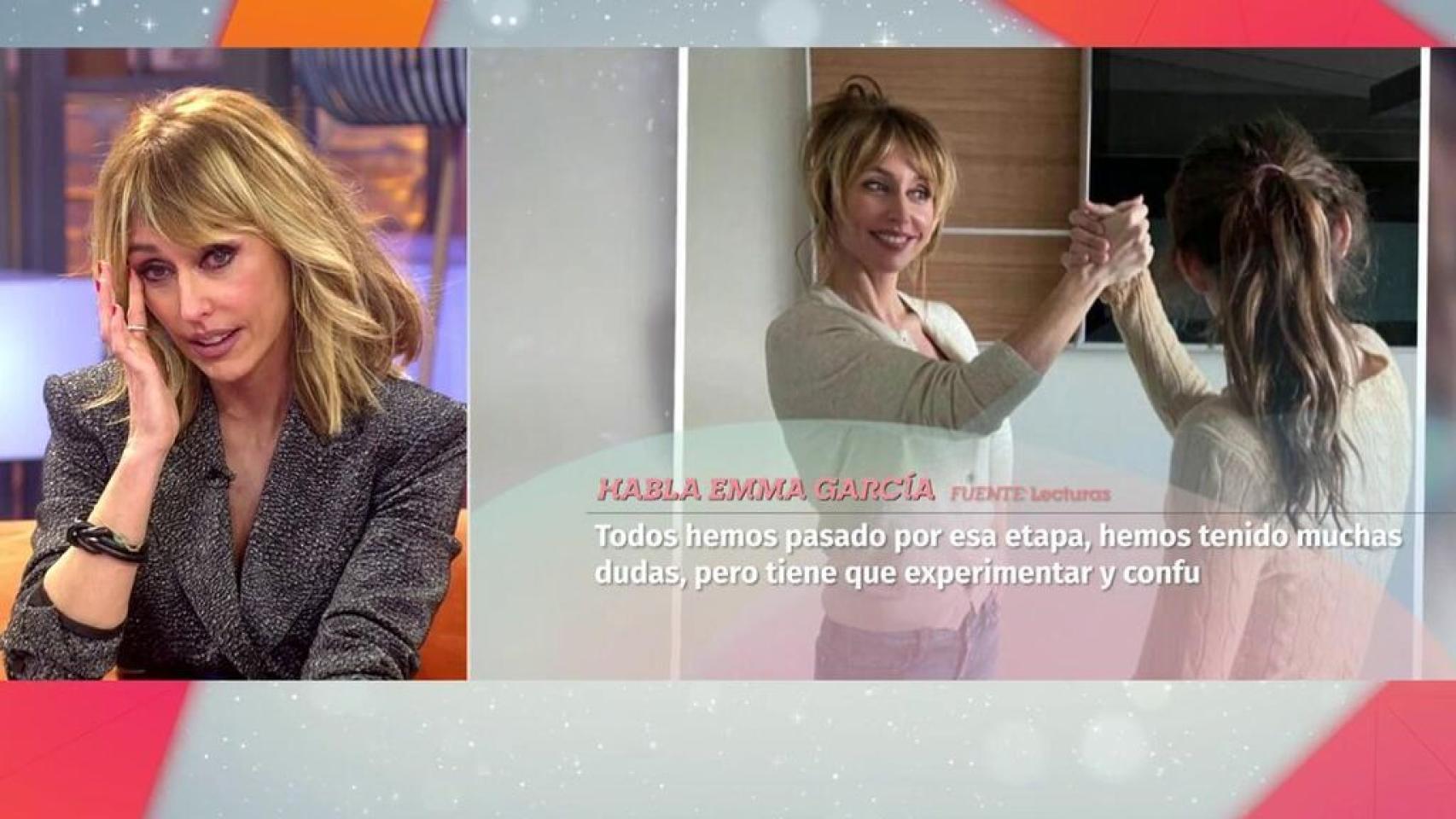 Emma García se ha emocionado al repasar su entrevista en 'Lecturas'.